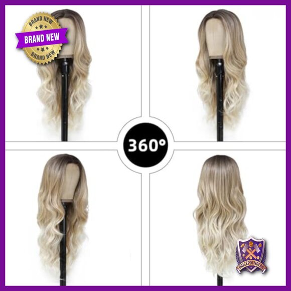 Long Wavy Human Hair Wig, Heat Resistant, Lace Front, Lightweight, 26 Inch main image 6